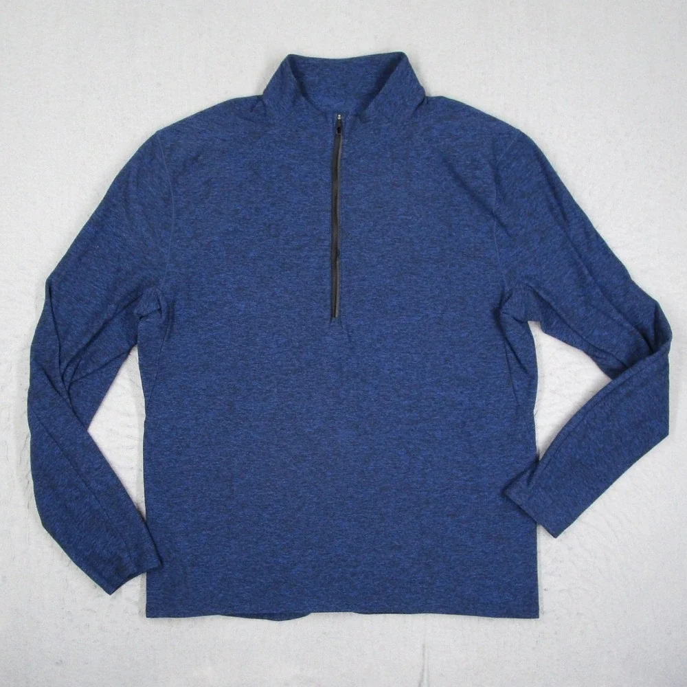 Lululemon Mens Metal Vent Tech 1/2 Zip 2.0 Blue Heathered Pullover Large